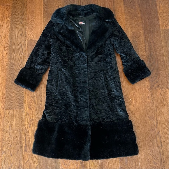 Vintage Black Faux Fur Coat by Rosewin - Picture 5 of 12